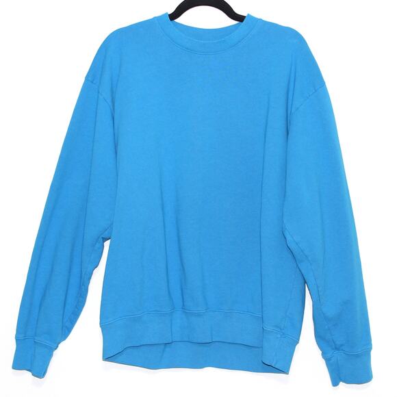 Sporty & Rich Plain Bright Blue Crewneck Sweatshirt Pullover Size Large - Picture 2 of 7